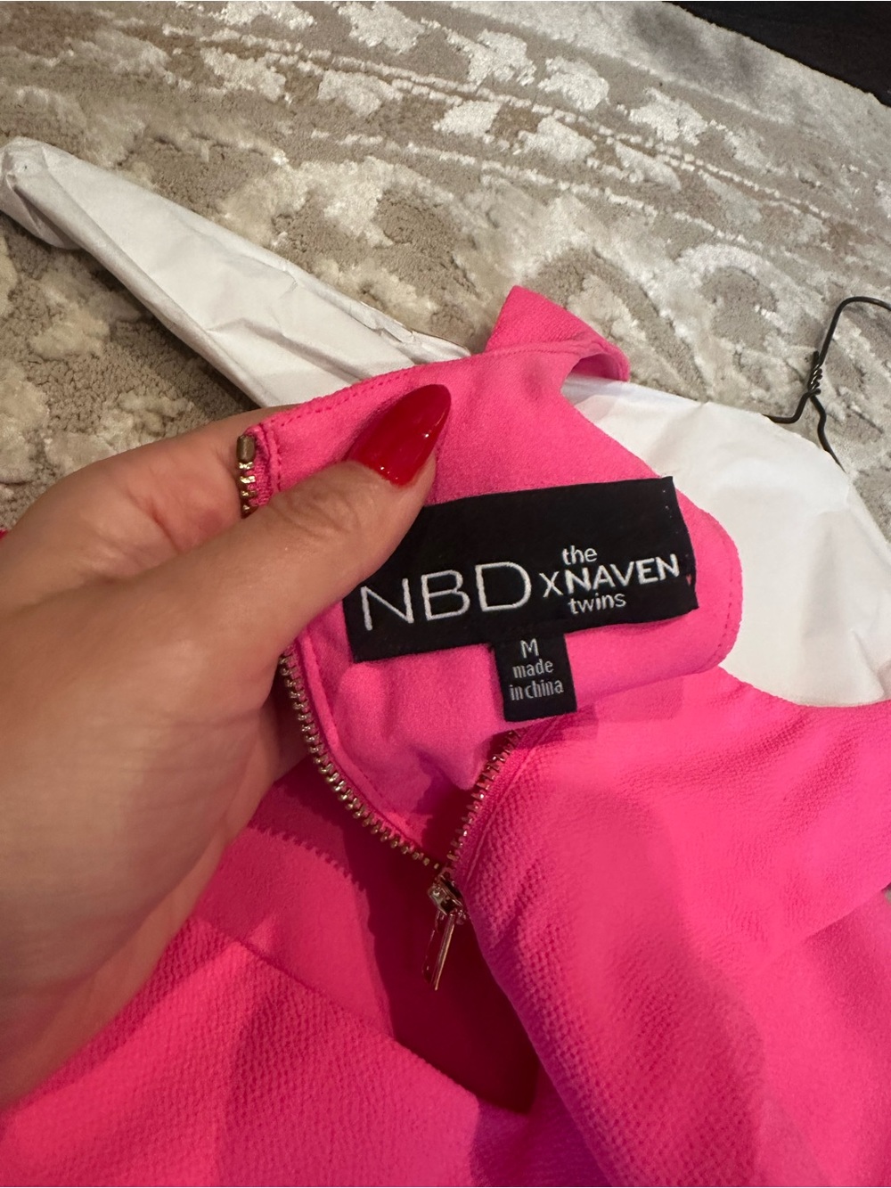 NBD Hot Pink Zip-Back Dress